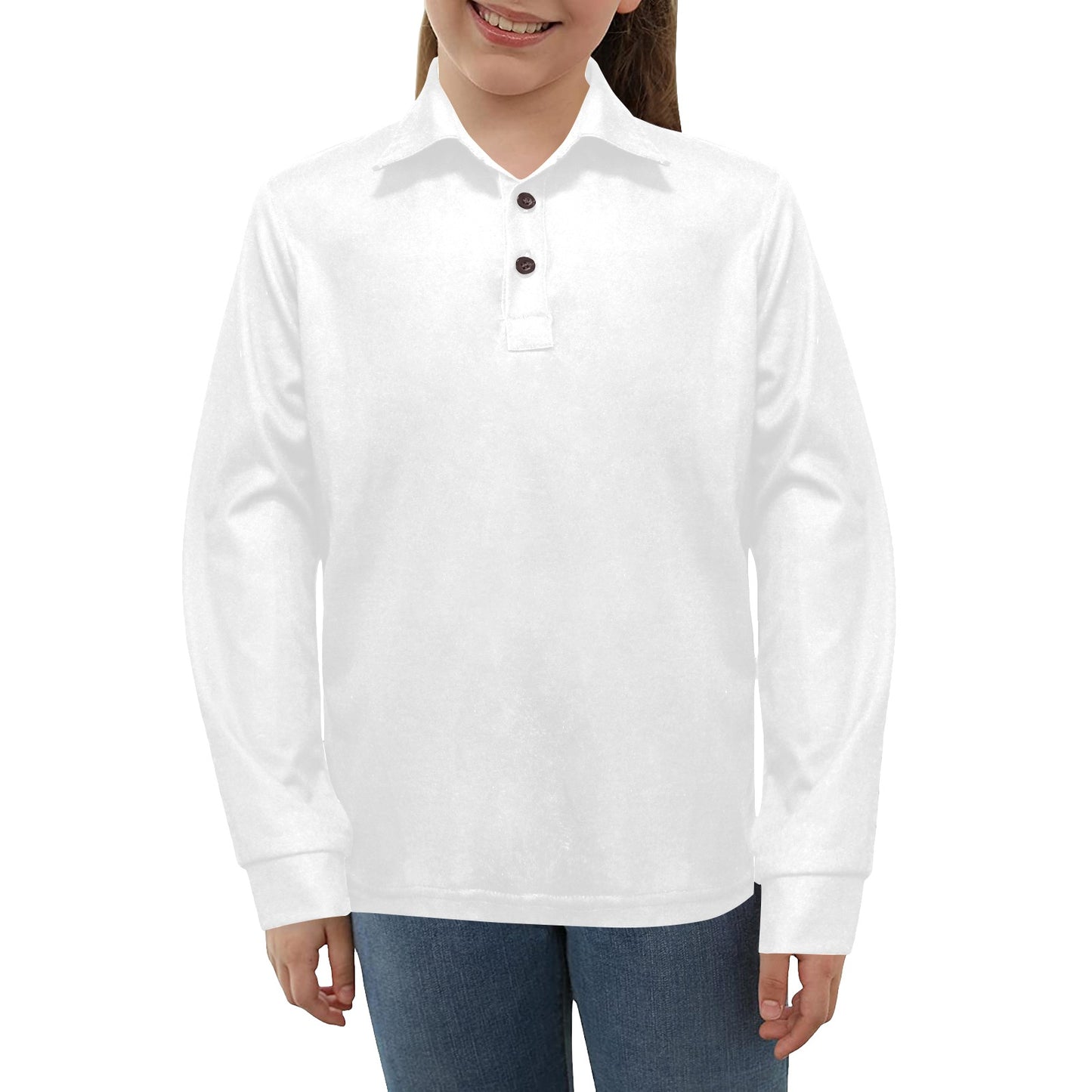 Big Girls' Long Sleeve Polo Shirt T73
