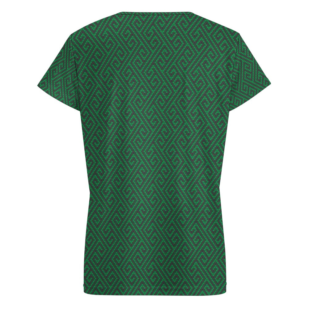 Kachin Design V-neck short sleeve T-shirt