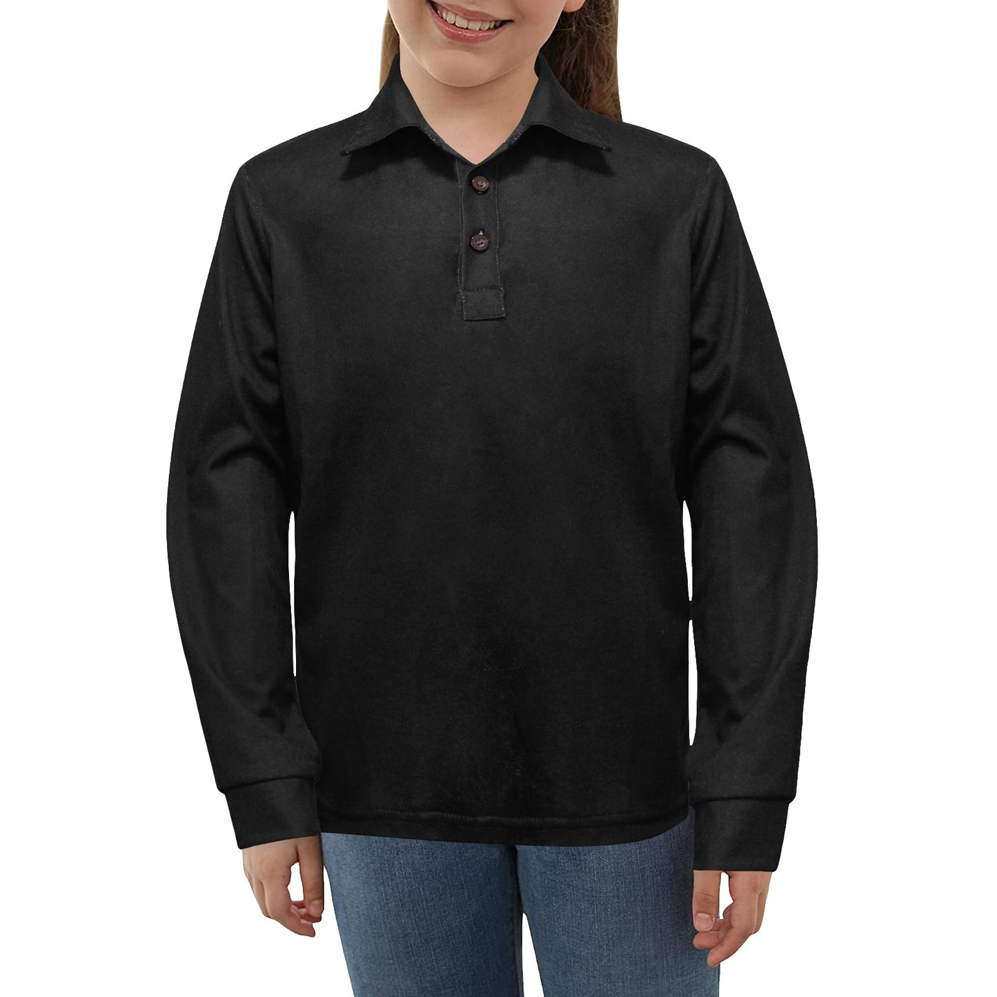 Big Girls' Long Sleeve Polo Shirt T73
